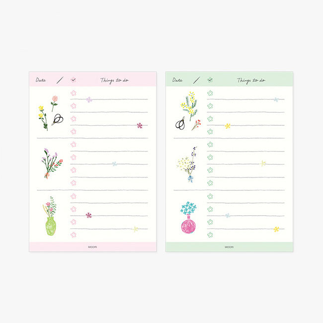 Midori To-Do List Memo Pad - Dried Flowers