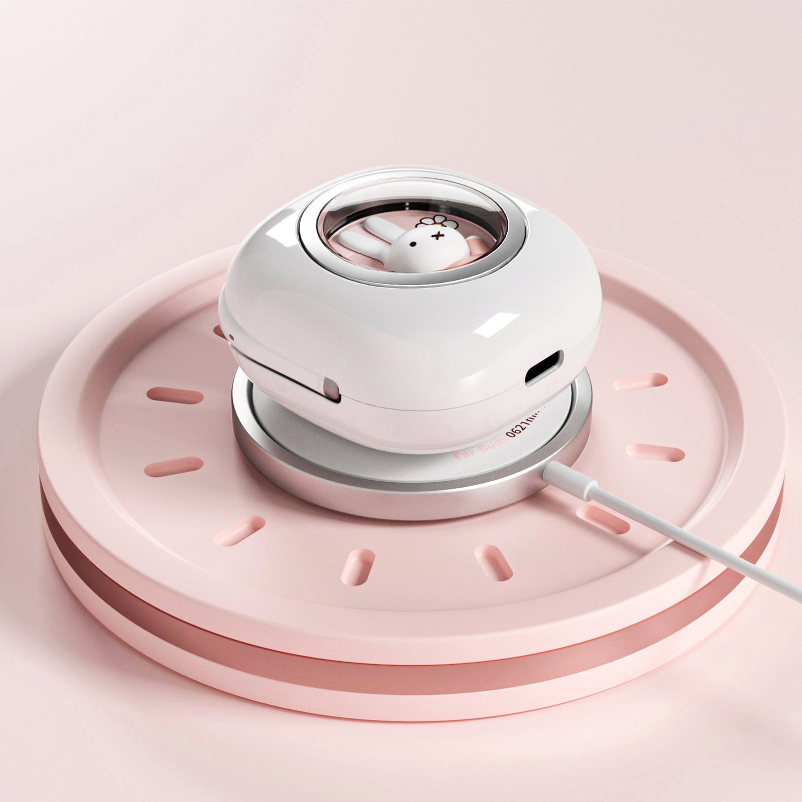 Miffy's Wireless Ear Buds With Wireless Charger - Pink