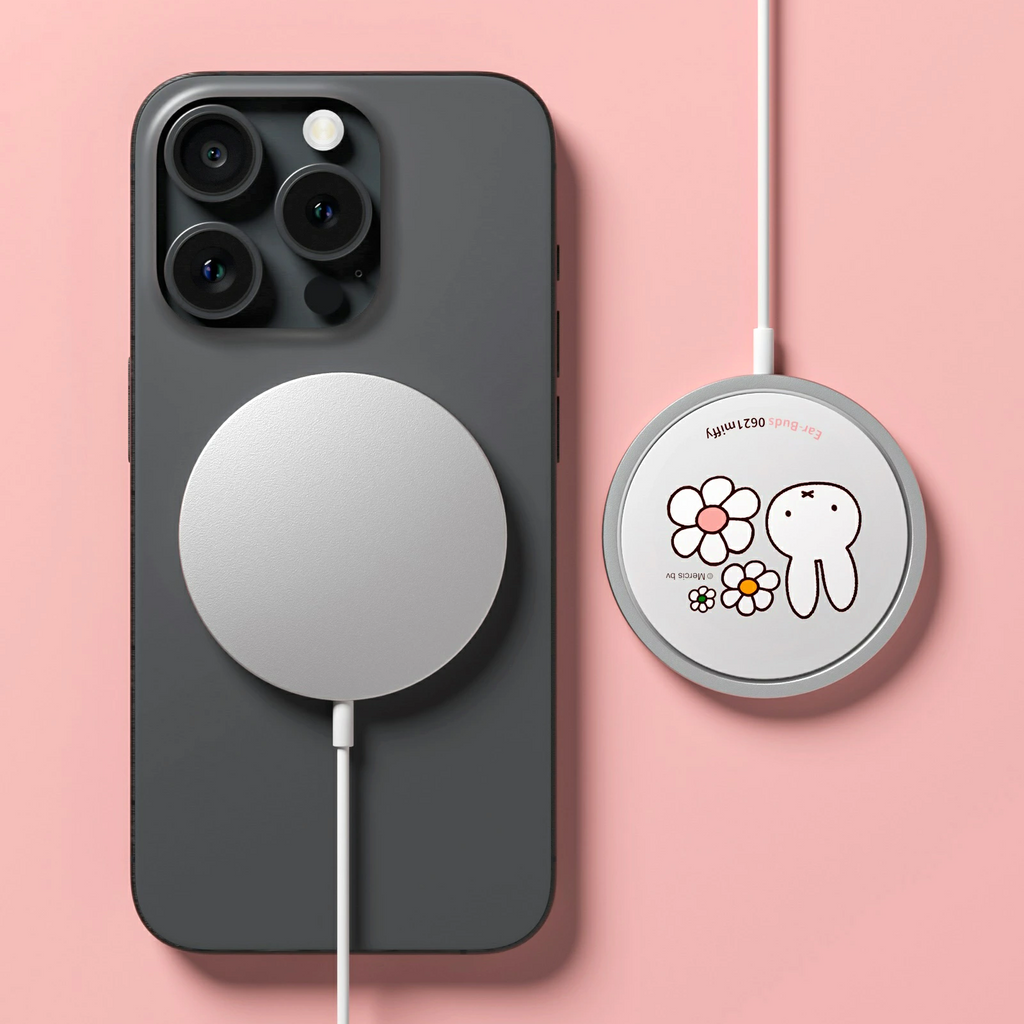 Miffy's Wireless Ear Buds With Wireless Charger - Pink