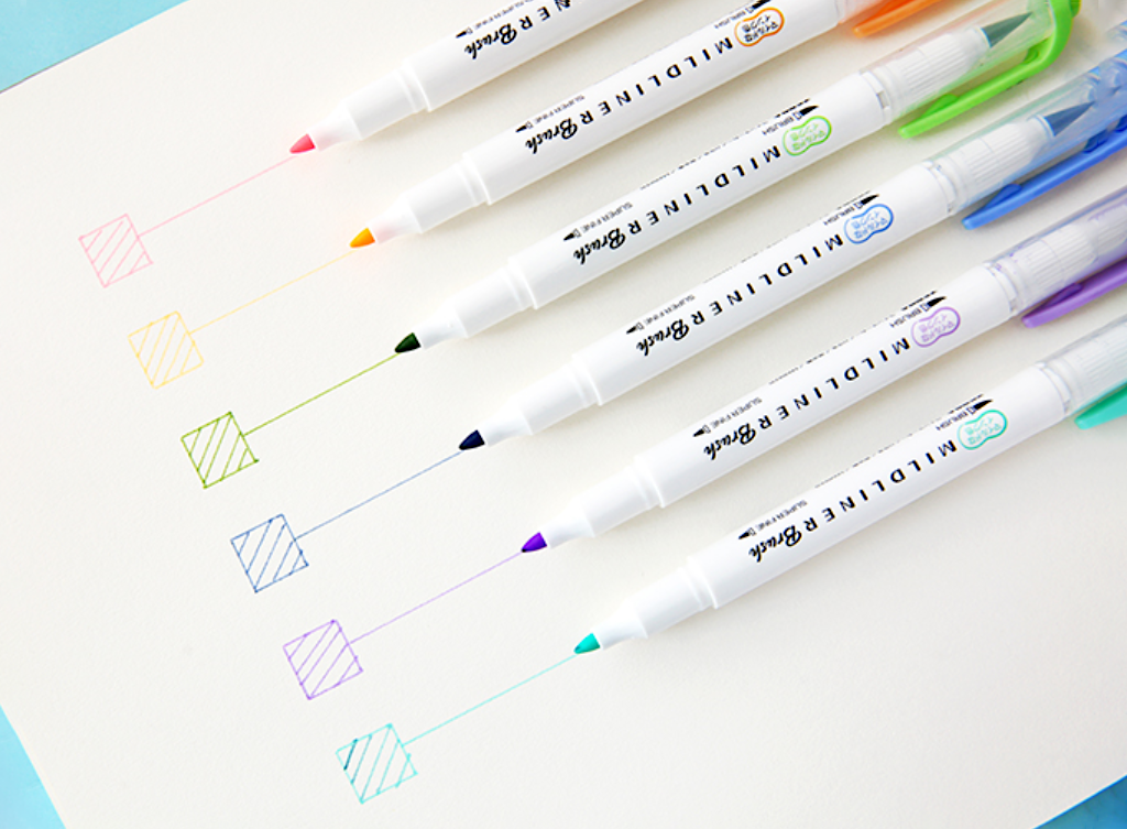 Mildliner Brush Pen Set - Fine Colors