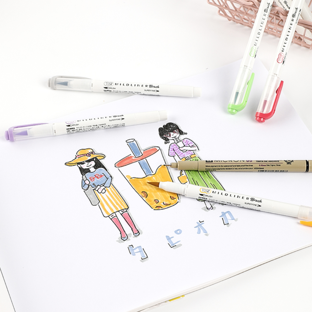 Mildliner Brush Pen Set - Fine Colors