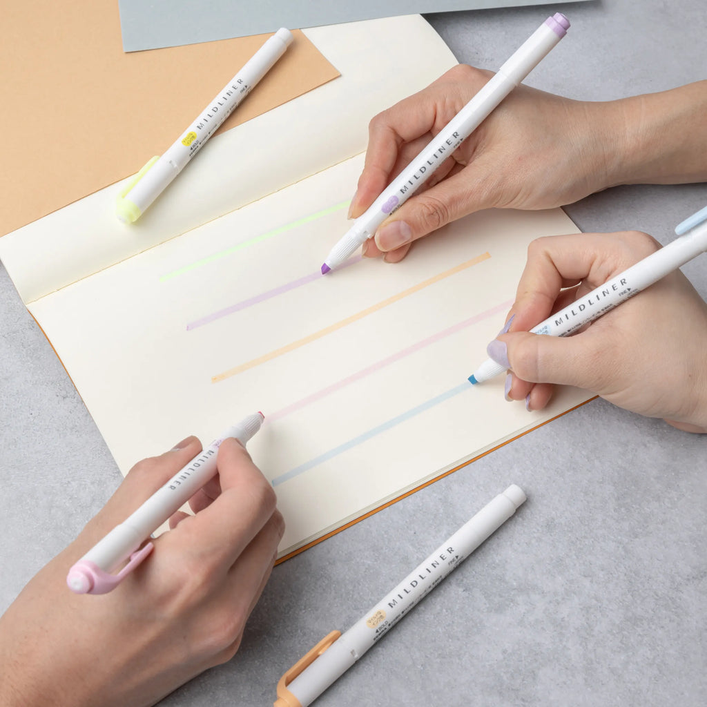 Zebra Mildliner - Slightly Fluorescent - 5 x Double Sided Highlighter Set