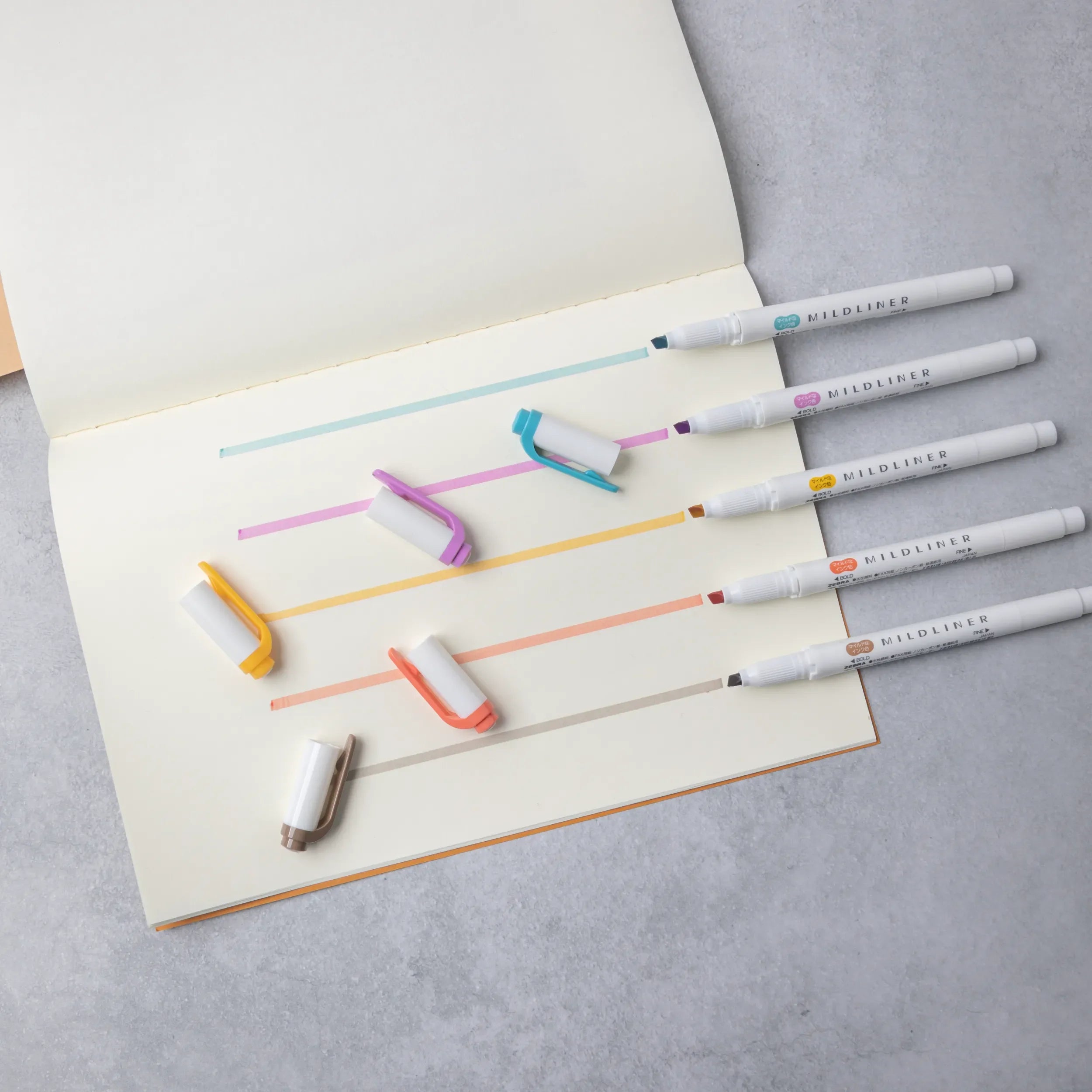Zebra Mildliner - Warm - 5 x Double Sided Highlighter Set