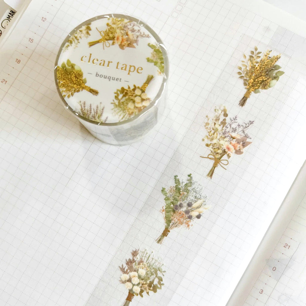 Mind Wave Clear Masking Tape - Bouquet