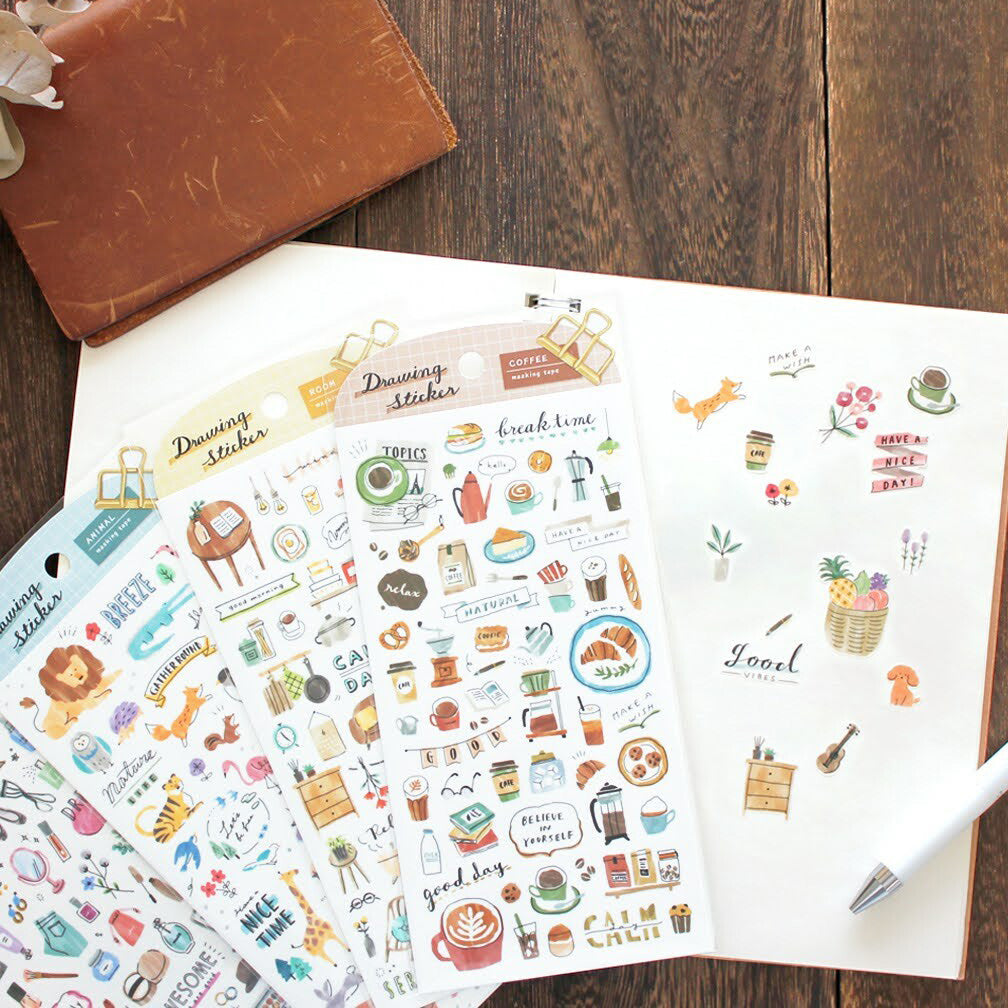 Mind Wave Drawing Stickers - Room