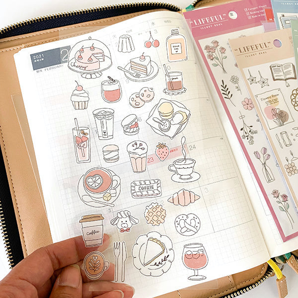 Mind Wave Lifeful Illust Stickers - Cafe