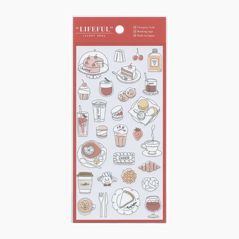 Mind Wave Lifeful Illust Stickers - Cafe