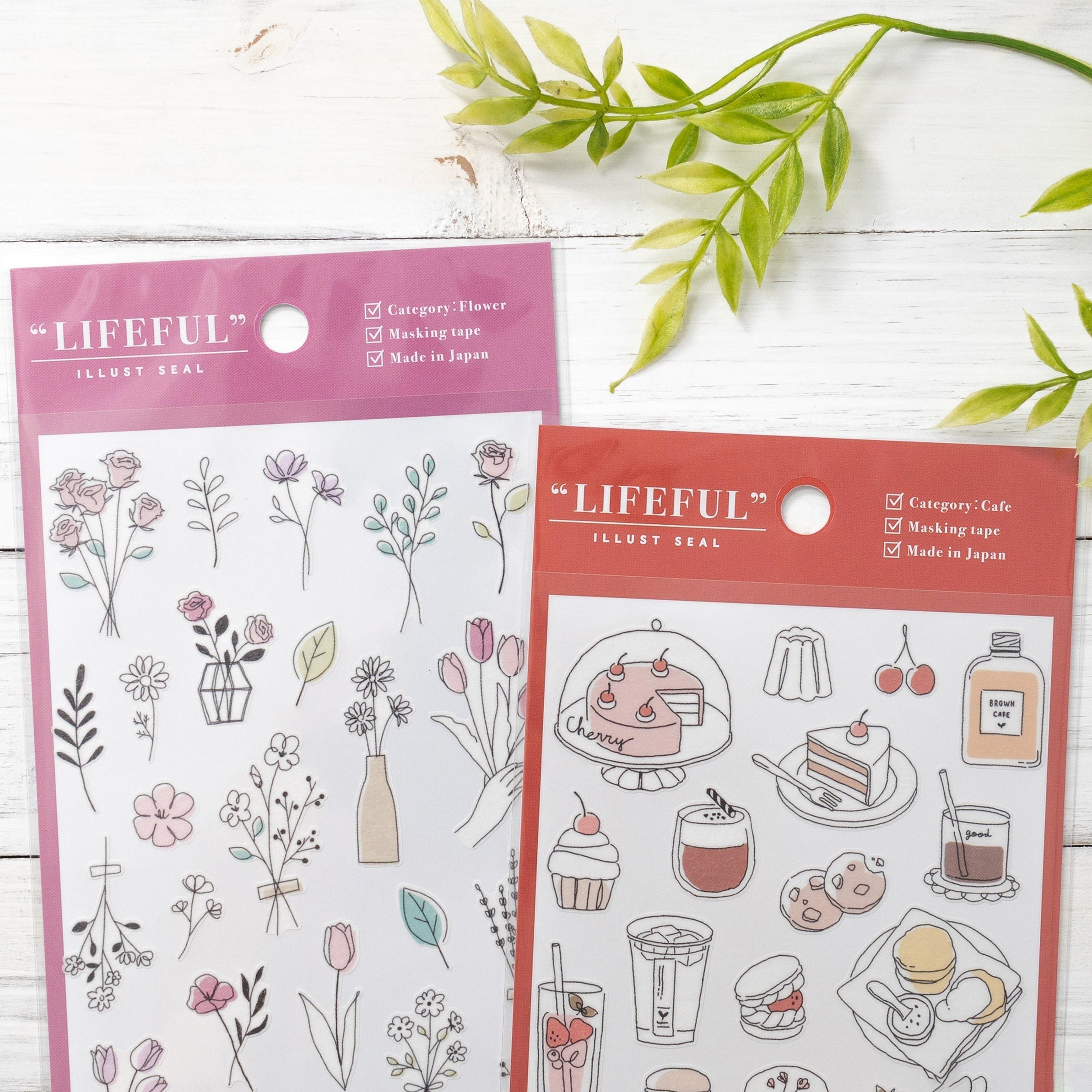 Mind Wave Lifeful Illust Stickers - Cafe