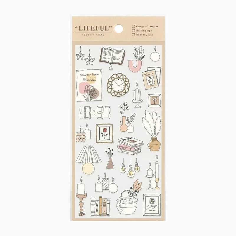 Mind Wave Lifeful Illust Stickers - Interior Design