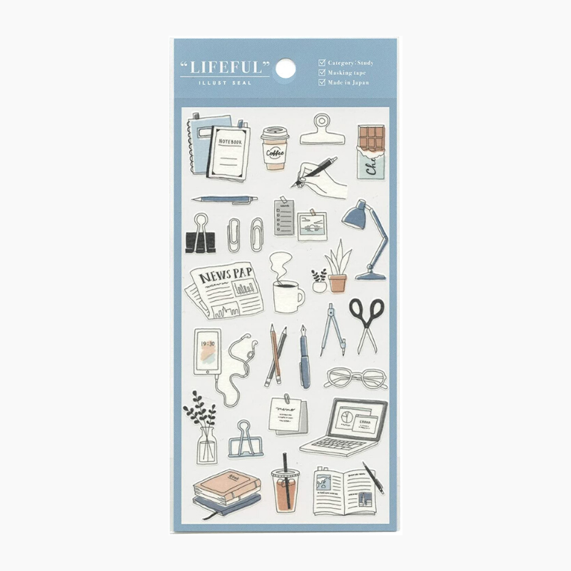 Mind Wave Lifeful Illust Stickers - Study Life