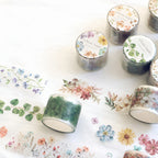 Mind Wave Lyric Series Clear Washi Tape - Blue Flowers