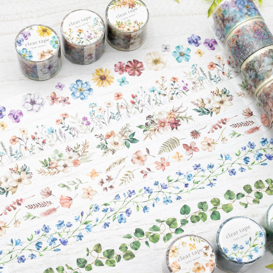 Mind Wave Lyric Series Clear Washi Tape - Green Leaves