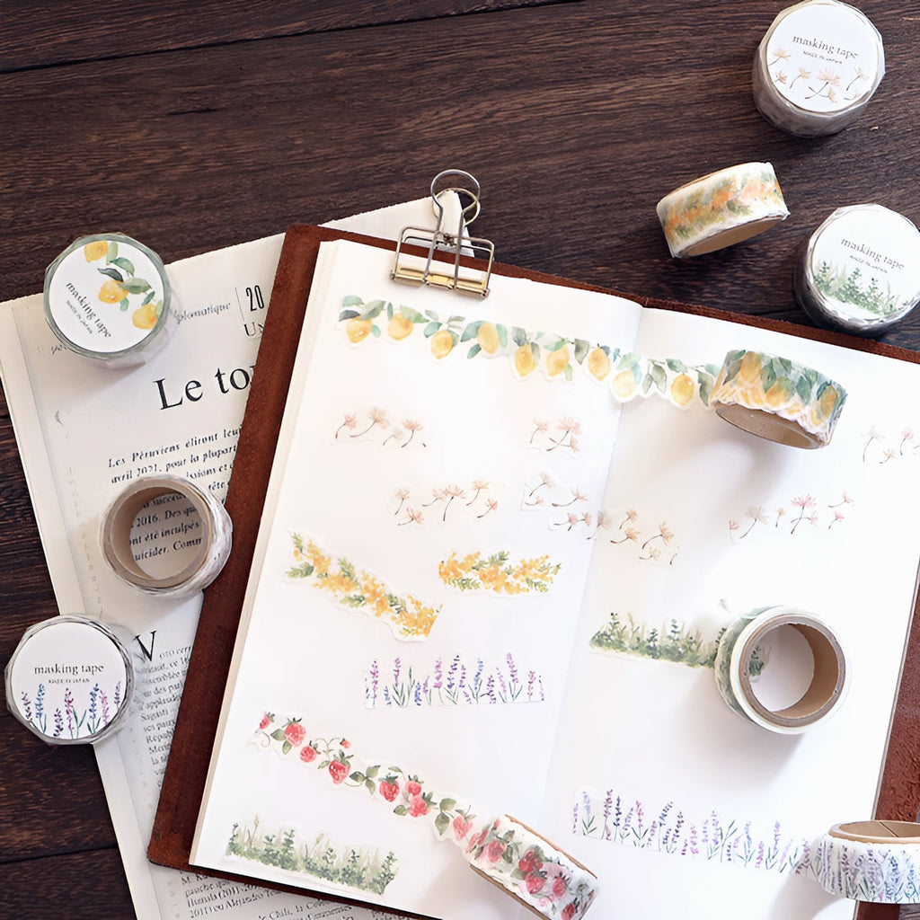 Mind Wave Palette Series Die-Cut Masking Tape - Strawberries