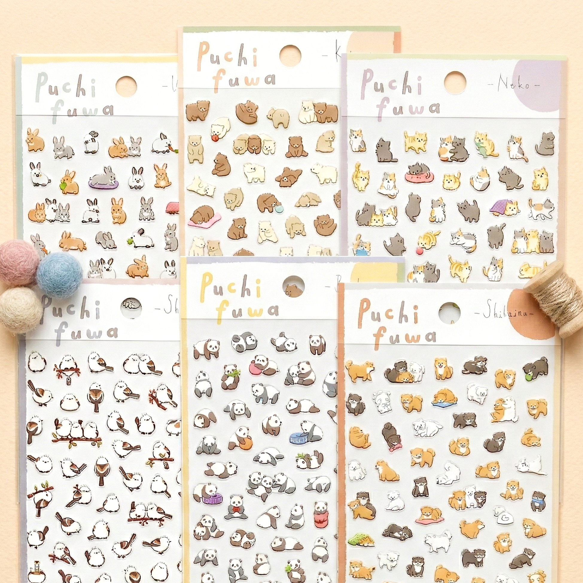Mind Wave Puchi Fuwa Animal Stickers