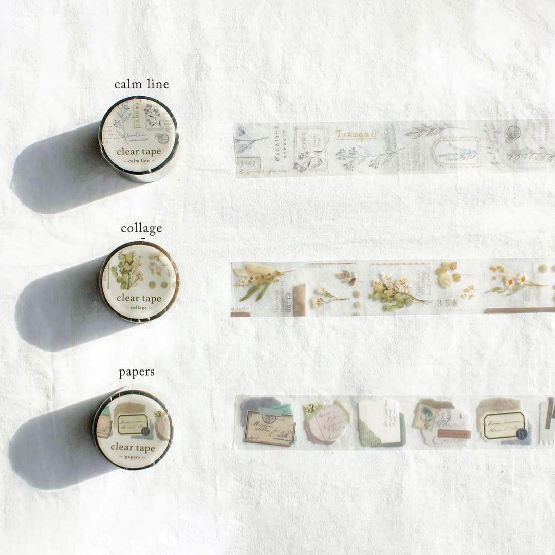 Mind Wave Vintage Clear Masking Tape - Calm Line