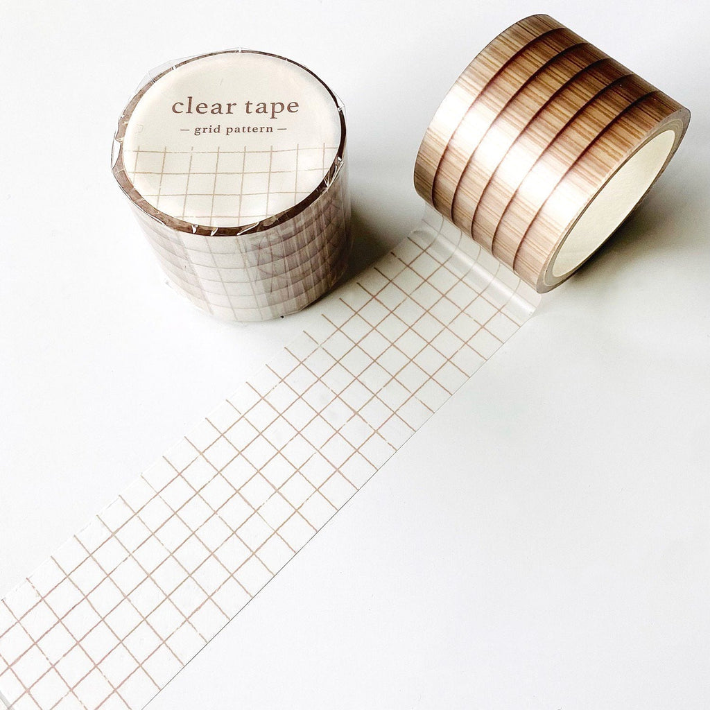 Mind Wave Vintage Clear Masking Tape - Grid Pattern