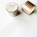 Mind Wave Vintage Clear Masking Tape - Grid Pattern