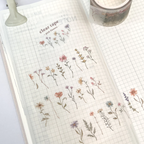 Mind Wave Vintage Clear Masking Tape - Pick Flowers