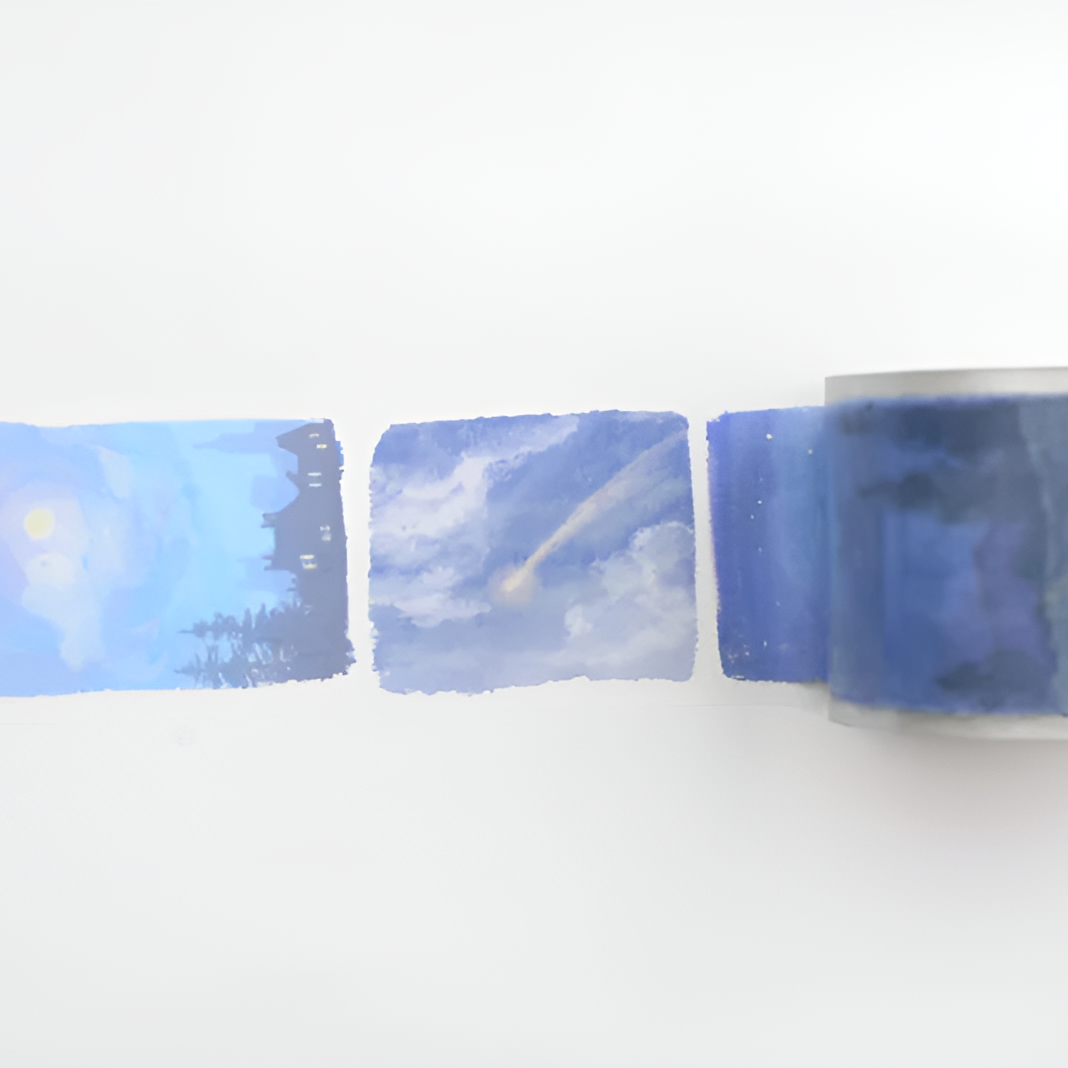 Mind Wave Wide Clear Tape - Landscape - Midnight Moonlight