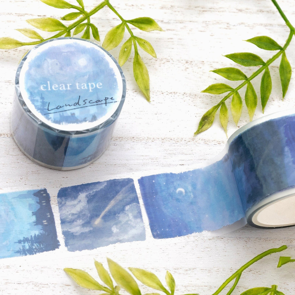 Mind Wave Wide Clear Tape - Landscape - Midnight Moonlight