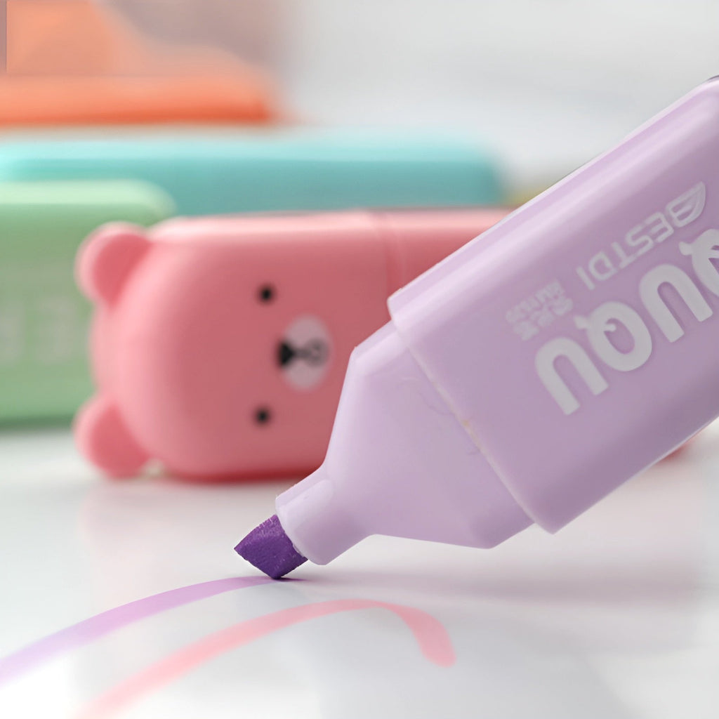 Mini Cartoon Animal Highlighters - Set of 6