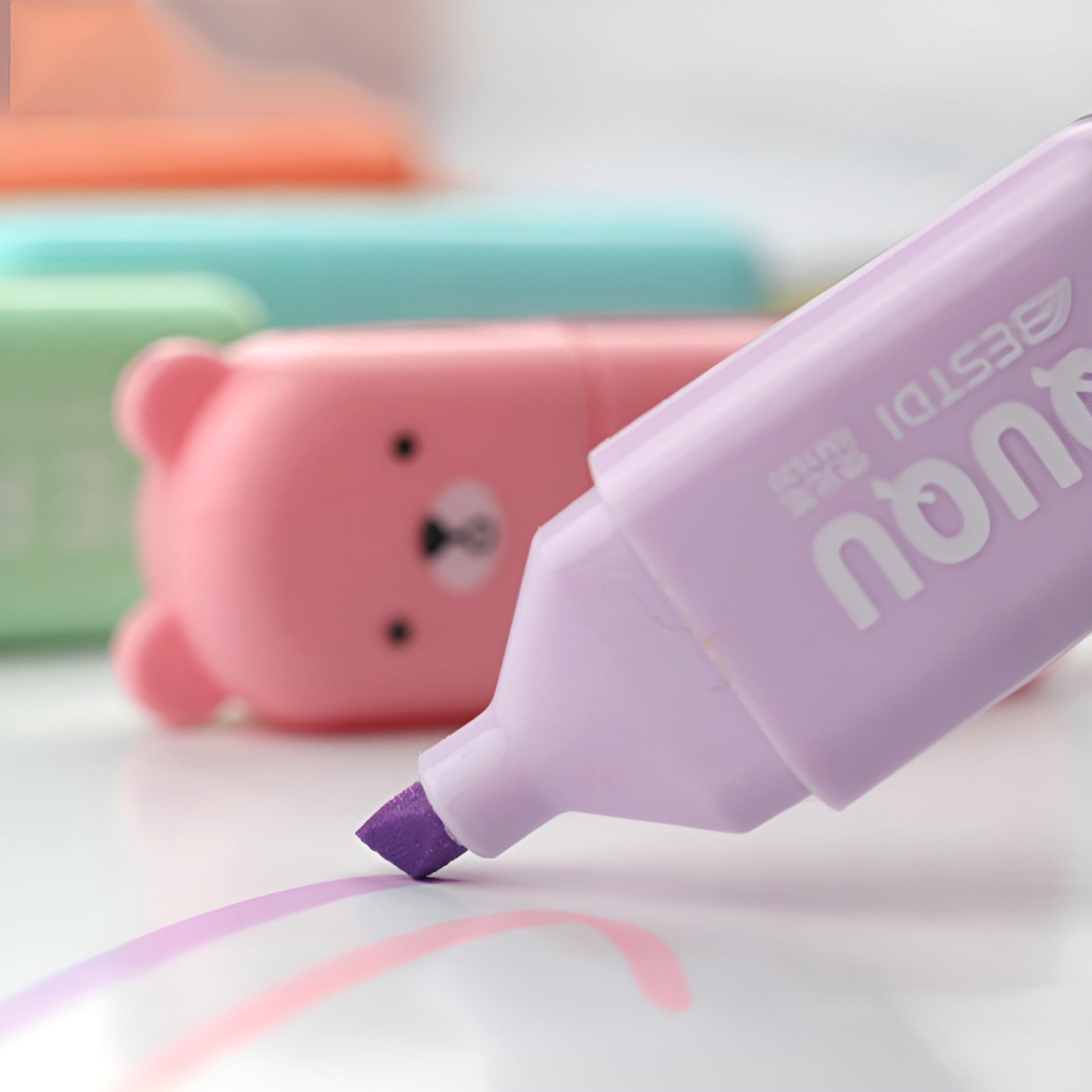 Mini Cartoon Animal Highlighters - Set of 6