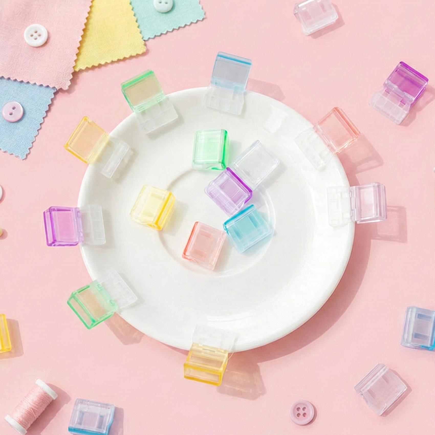 Mini Colorful Transparent Paper Clips - Set of 5