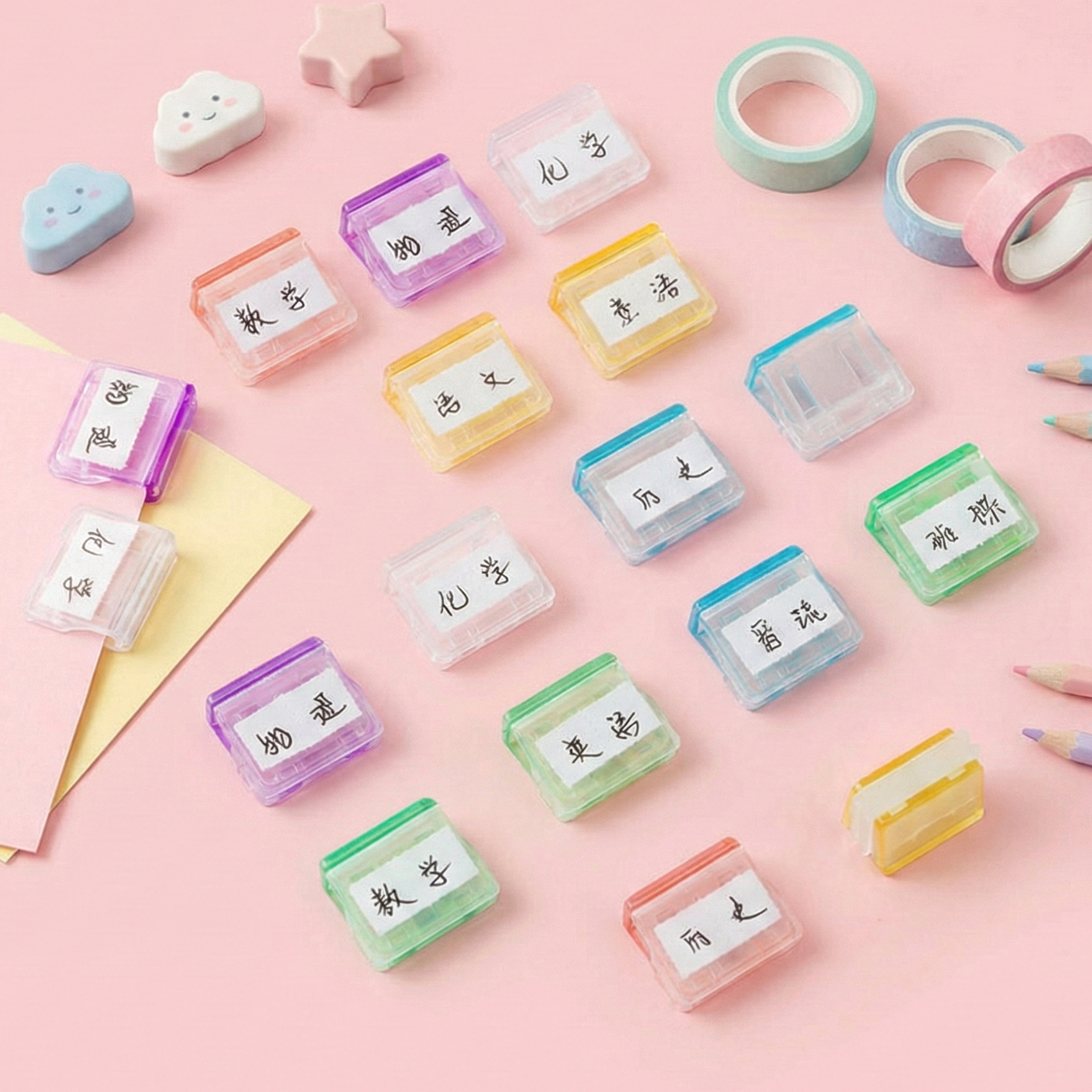 Mini Colorful Transparent Paper Clips - Set of 5