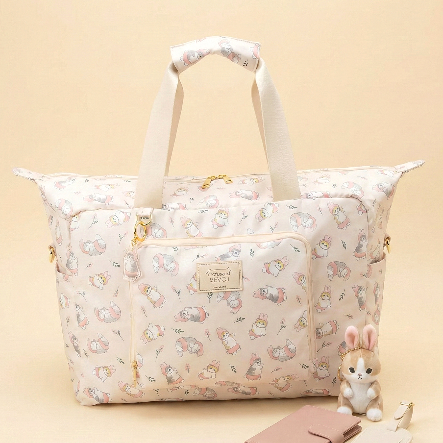 Mofusand x Evoj Large Expandable Travel Bag