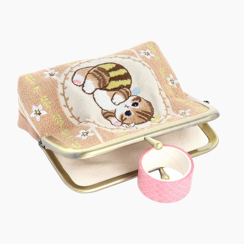 Mofusand Kiss-Lock Purse - Beige