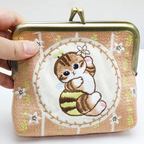 Mofusand Kiss-Lock Purse - Beige