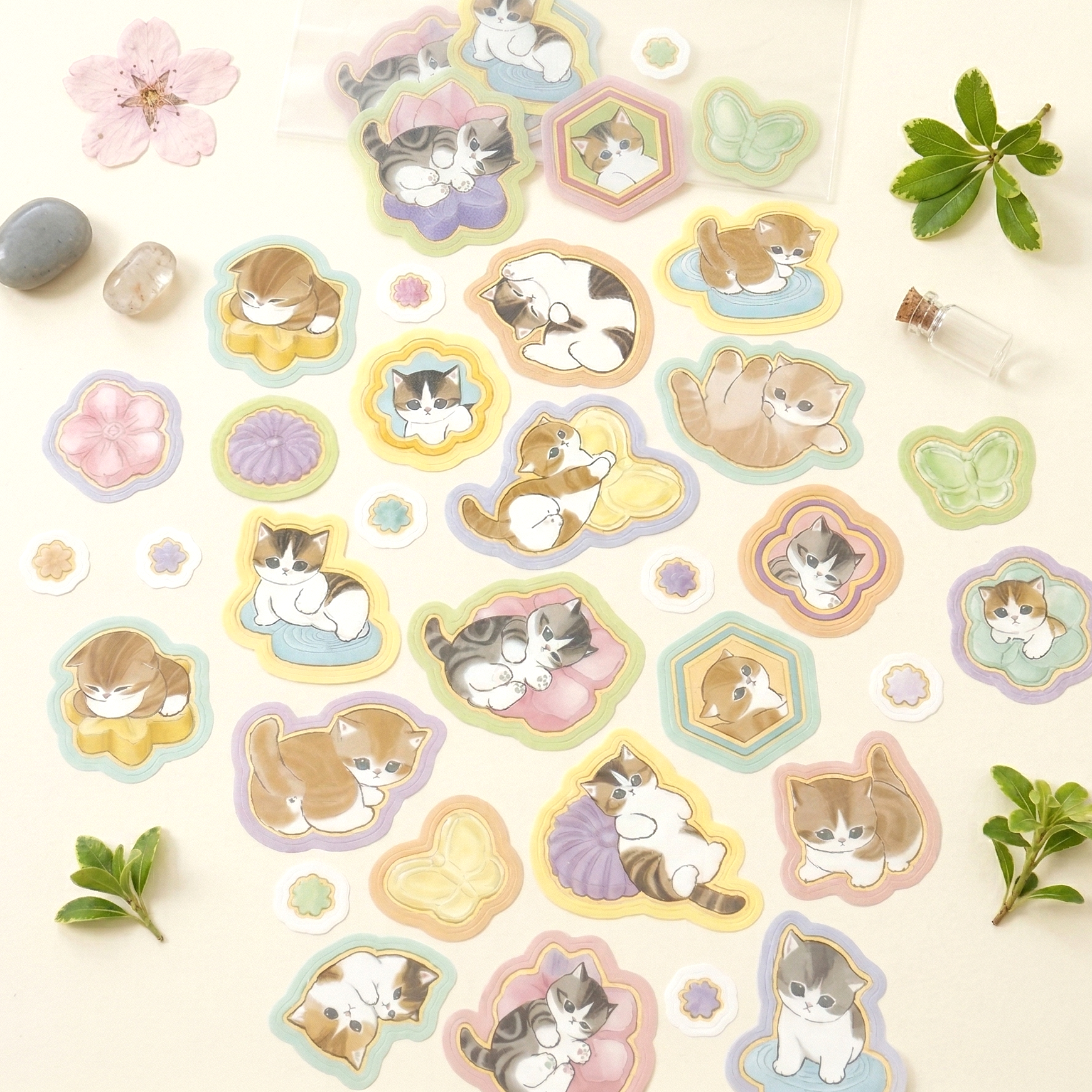Mofusand Sakura Cloud Stickers - Limited Spring Edition