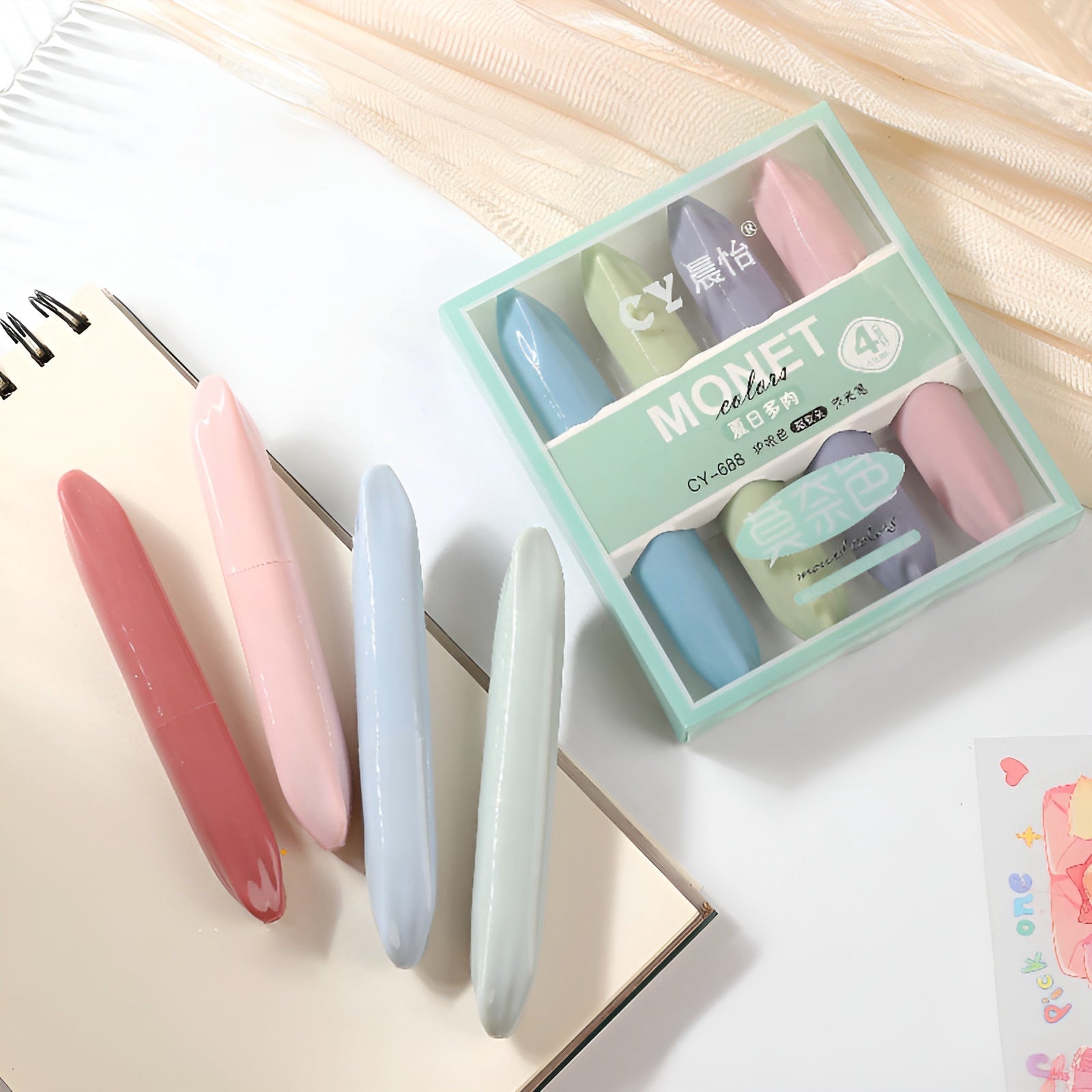 Monet Colors Aesthetic Highlighters - Set of 4