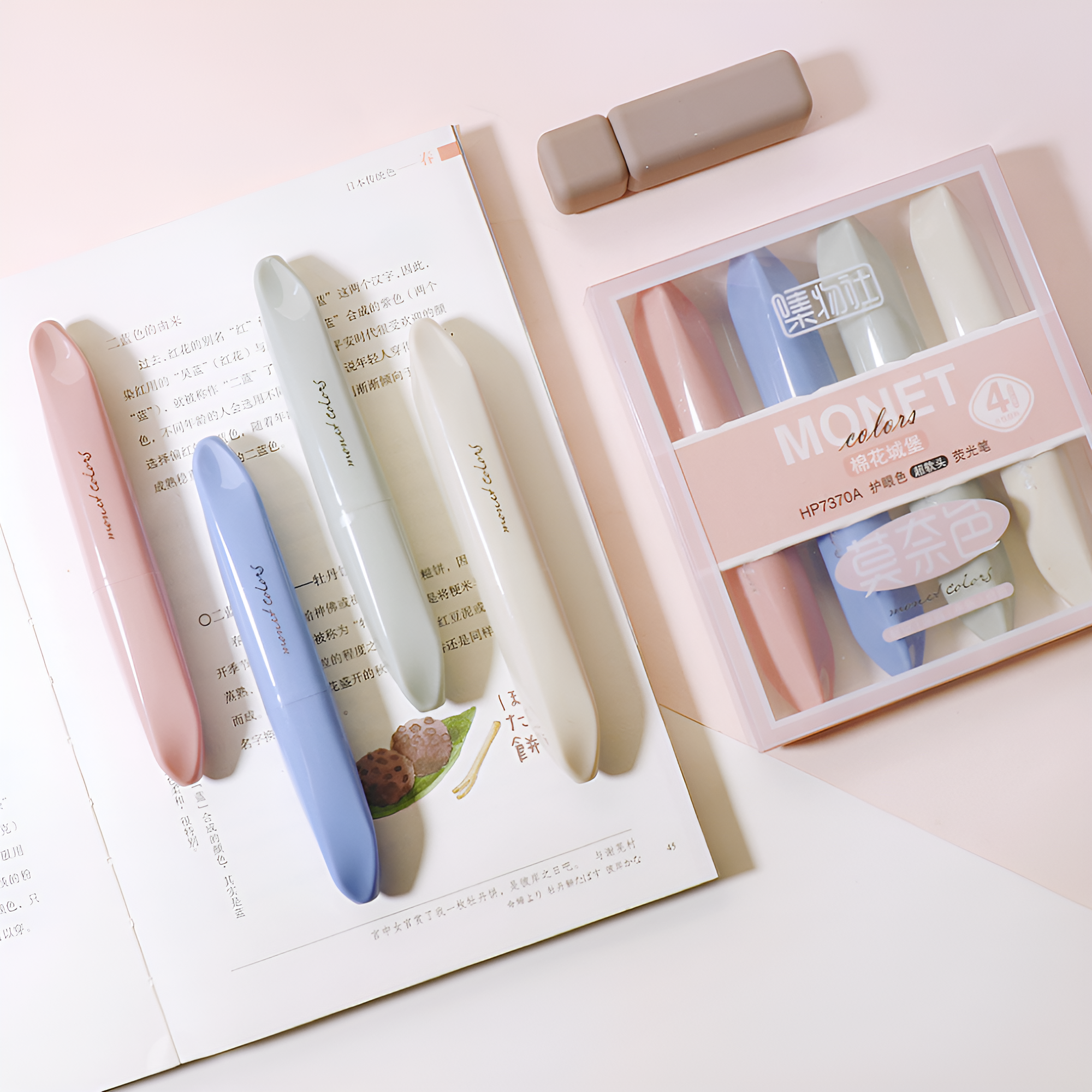 Monet Colors Aesthetic Highlighters - Set of 4