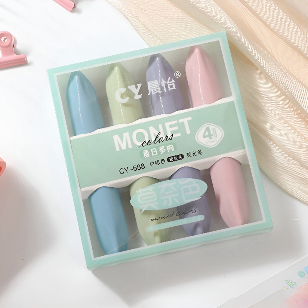 Monet Colors Aesthetic Highlighters - Set of 4