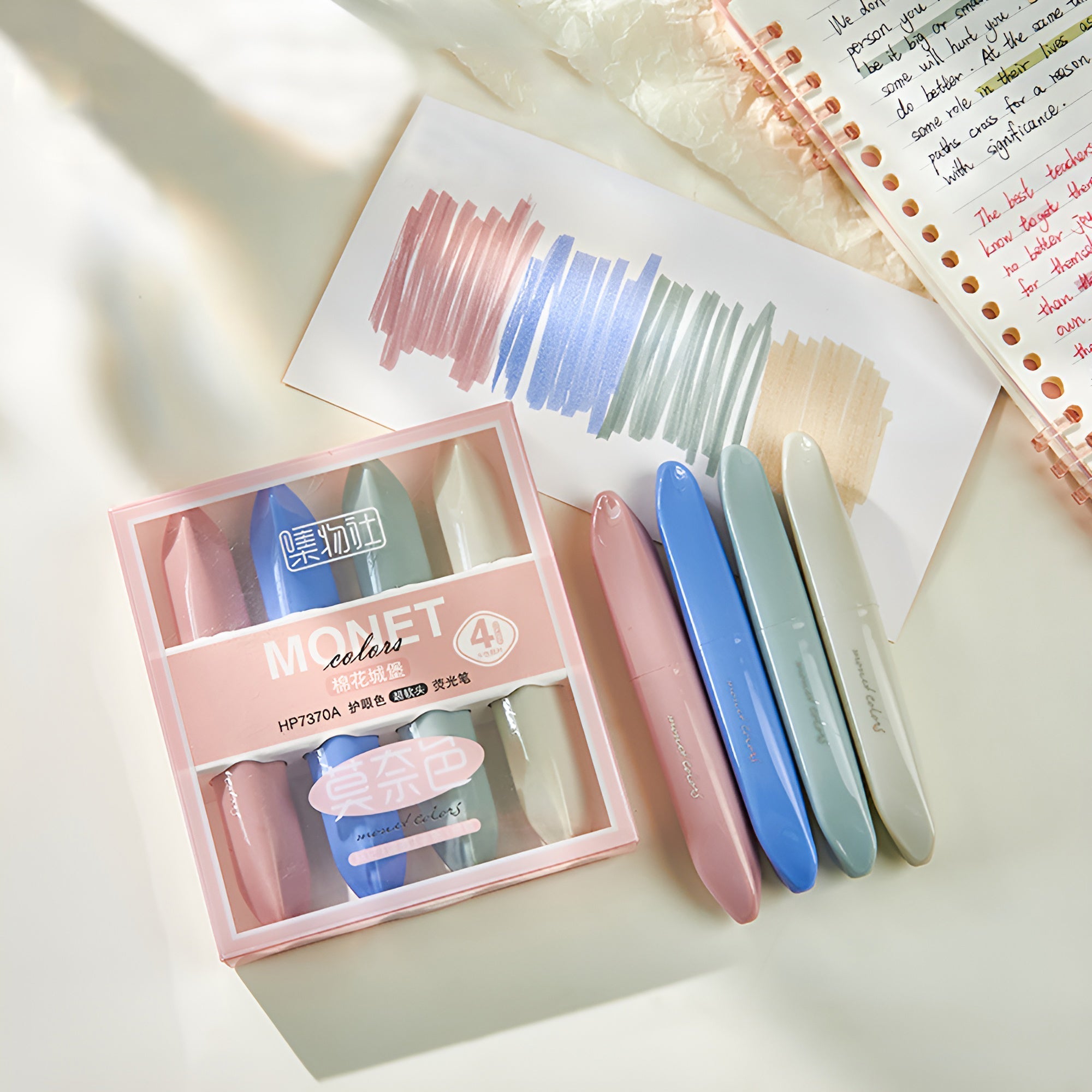 Monet Colors Aesthetic Highlighters - Set of 4