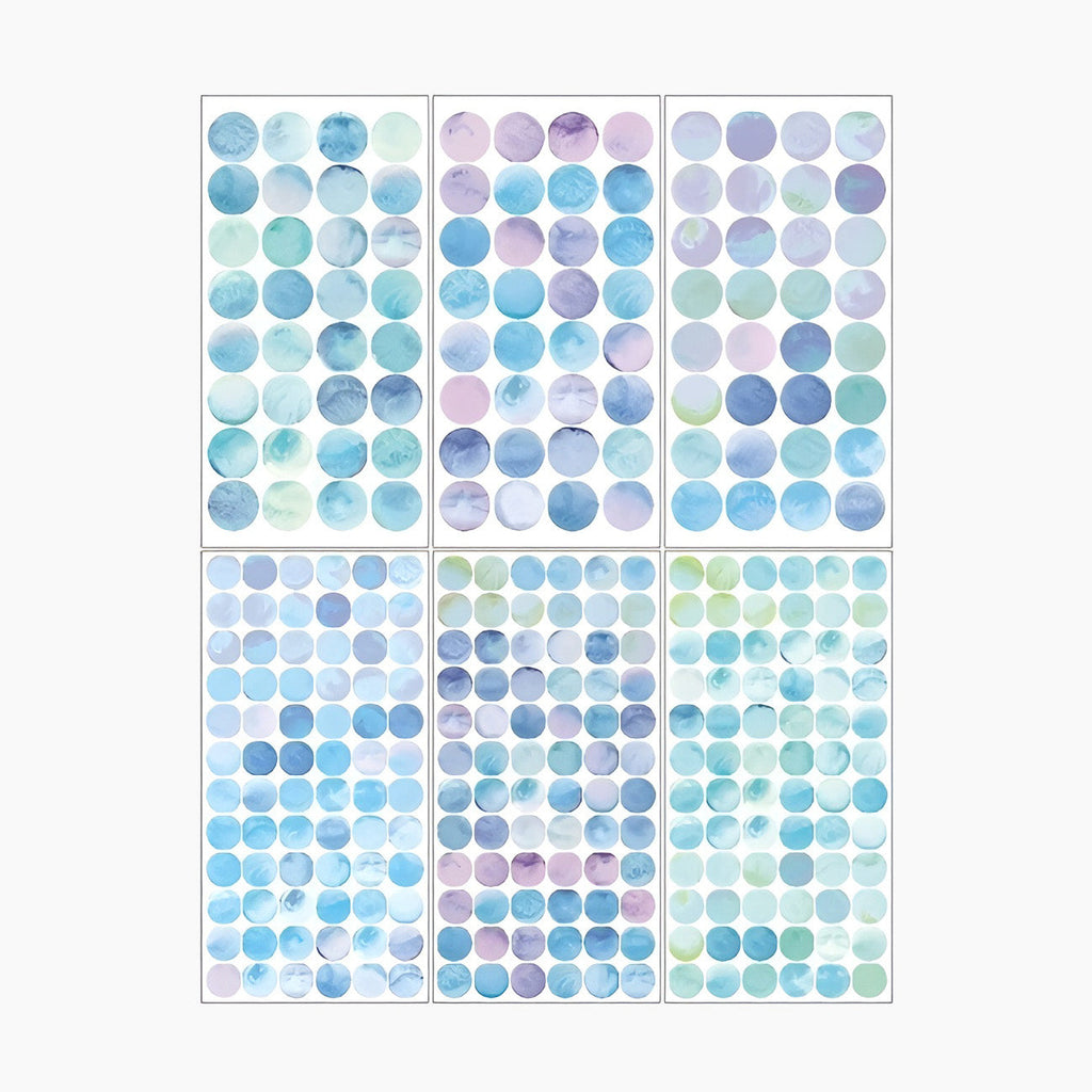 Monet Watercolor Dots - 6 Sheets of Stickers