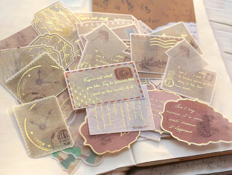 Mr Paper Bronzing Stickers - Post Office Stamps