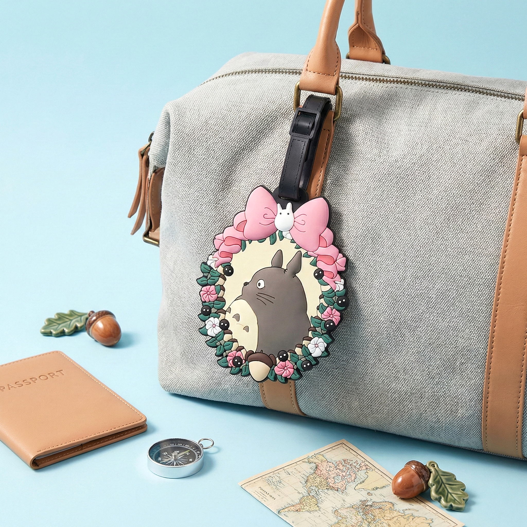 My Neighbor Totoro Travel Luggage Name Tag – Floral Frame