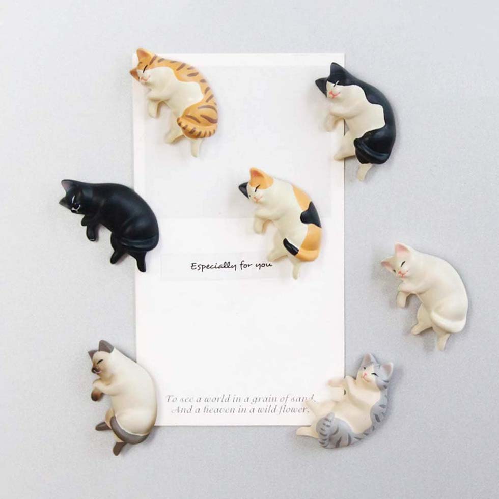 Napping Cat Magnets - Set of 6