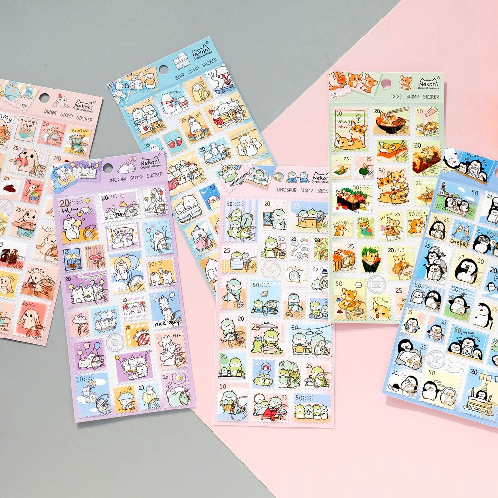 Nekoni Original Animal Stamp Stickers