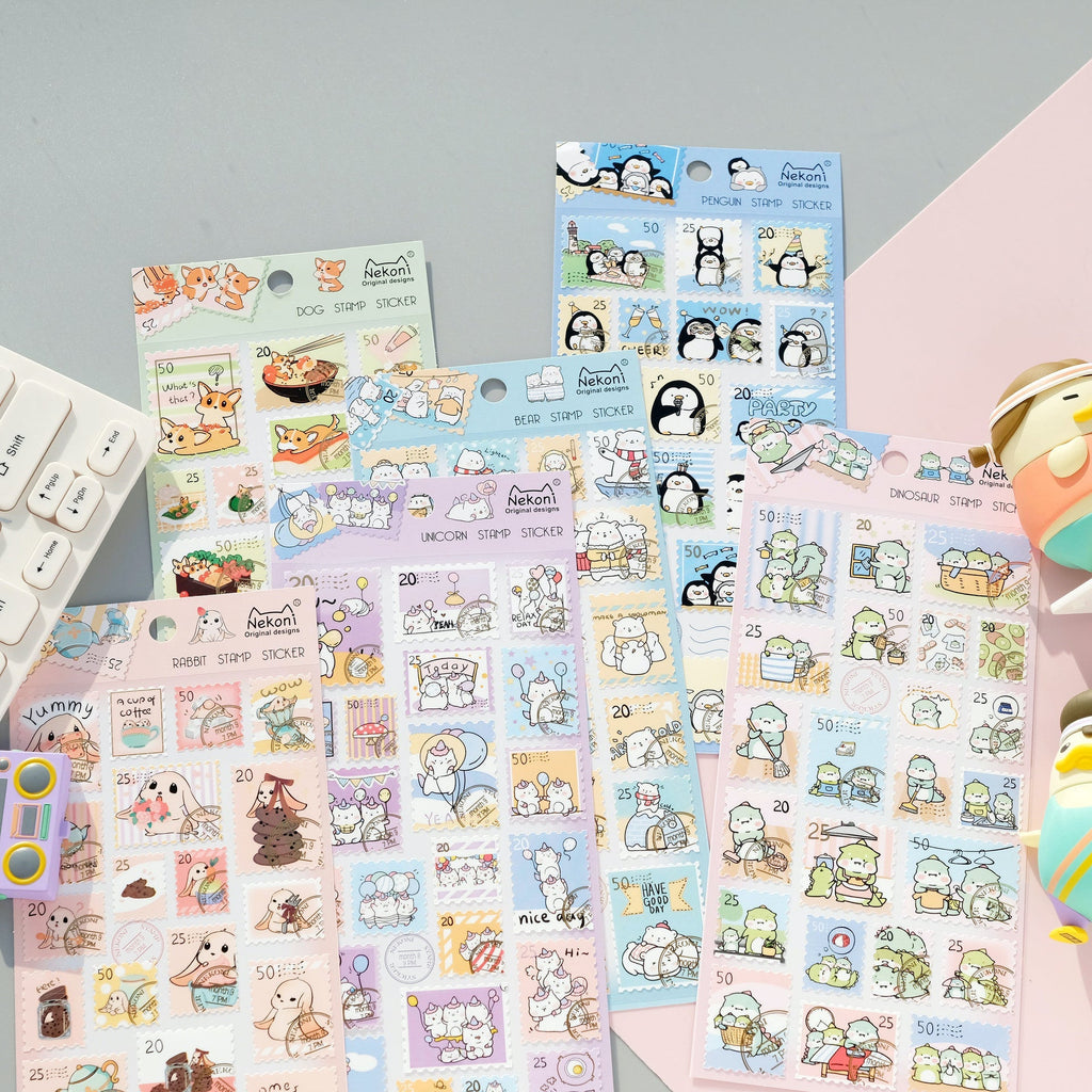 Nekoni Original Animal Stamp Stickers