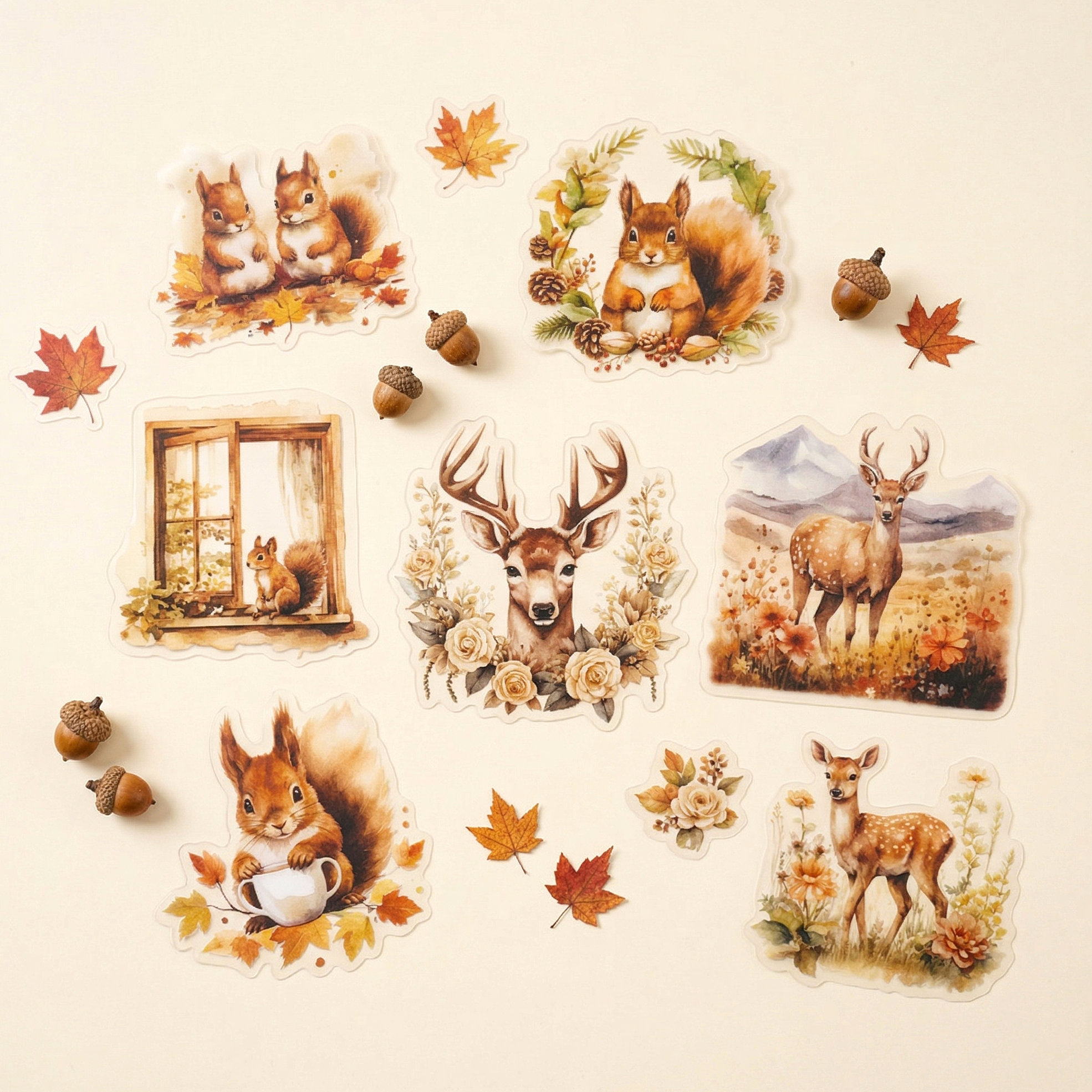 Nut & Nest Forest Fall Animal Stickers