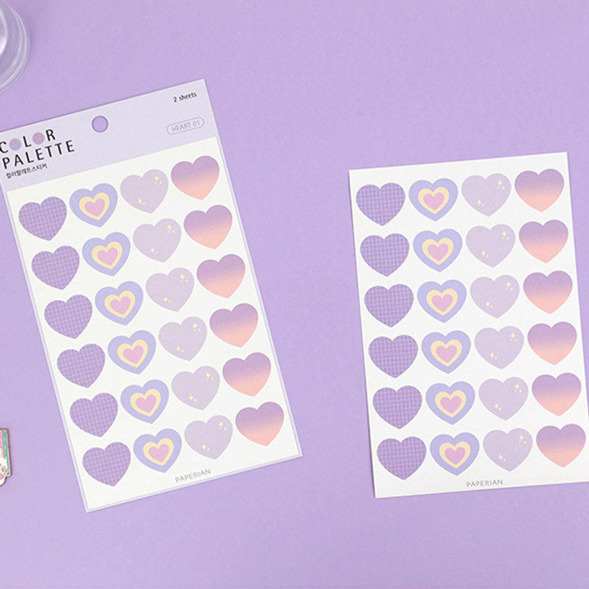 Paperian Color Palette Stickers - Hearts