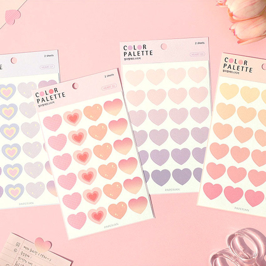 Paperian Color Palette Stickers - Hearts