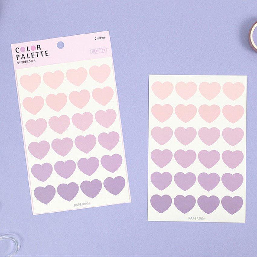 Paperian Color Palette Stickers - Hearts