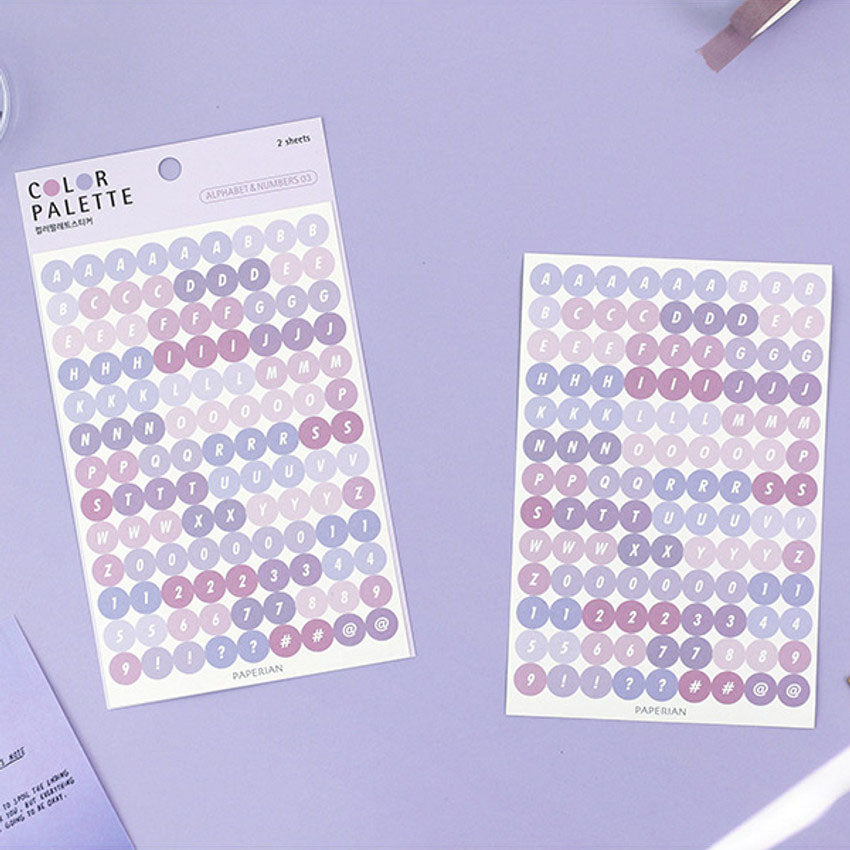Paperian Color Palette Stickers - Letters