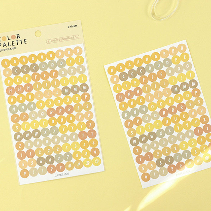 Paperian Color Palette Stickers - Letters
