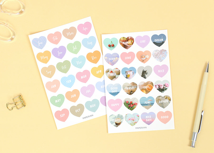Paperian Diary Deco Removable Stickers - 8 Sheets