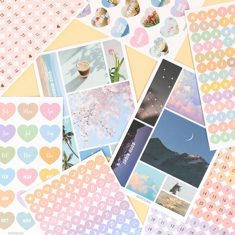 Paperian Diary Deco Removable Stickers - 8 Sheets